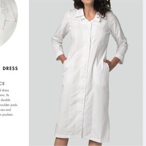 Adar Classic White‎ Button-Up Uniform Dress